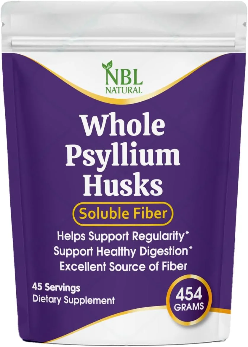 پودر پوسته اسفرزه کامل طبیعی NBL - 454 گرم | مکمل فیبر محلول | 100% خالص و طبیعی | پشتیبانی از نظم و سلامت دستگاه گوارش | 45 وعده