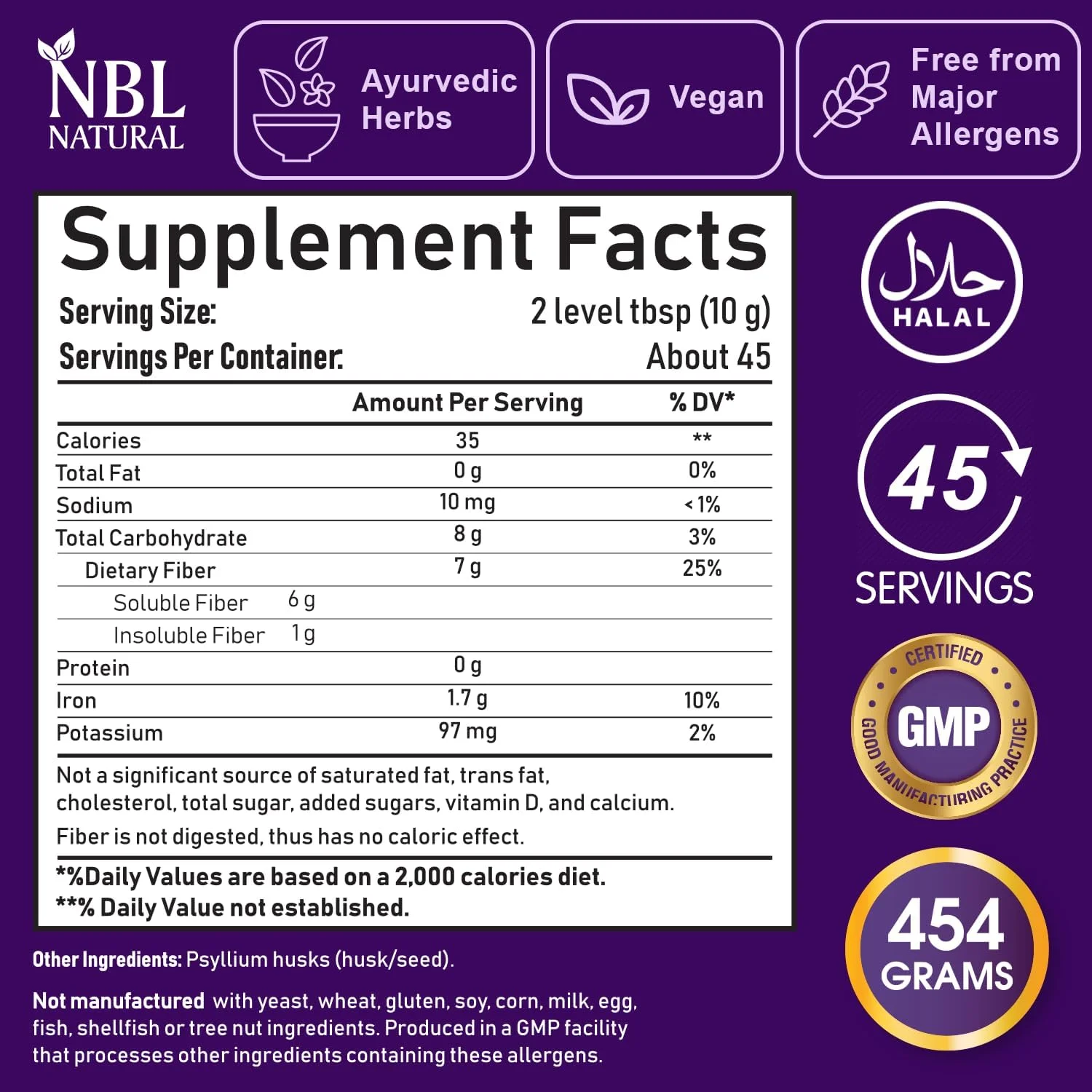 پودر پوسته اسفرزه کامل طبیعی NBL - 454 گرم | مکمل فیبر محلول | 100% خالص و طبیعی | پشتیبانی از نظم و سلامت دستگاه گوارش | 45 وعده پودر پوسته اسفرزه کامل طبیعی NBL - 454 گرم | مکمل فیبر محلول | 100% خالص و طبیعی | پشتیبانی از نظم و سلامت دستگاه گوارش | 45 وعده