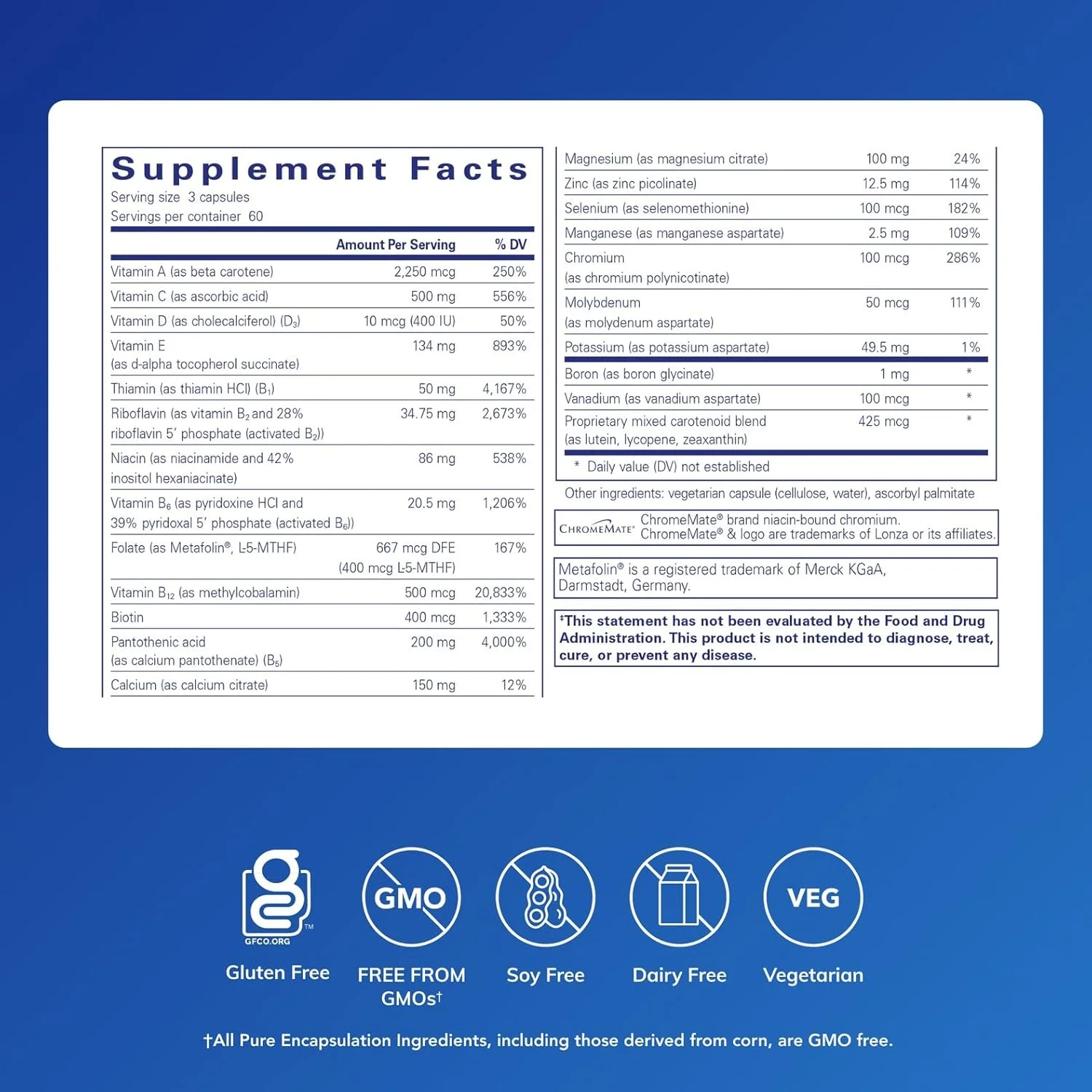 فرمول مولتی ویتامین و مواد معدنی Pure Encapsulations Nutrient 950 بدون مس، آهن و ید | مکمل آنتی اکسیدانی برای حمایت از سلامت مطلوب و عملکردهای فیزیولوژیکی* | 180 کپسول فرمول مولتی ویتامین و مواد معدنی Pure Encapsulations Nutrient 950 بدون مس، آهن و ید | مکمل آنتی اکسیدانی برای حمایت از سلامت مطلوب و عملکردهای فیزیولوژیکی* | 180 کپسول