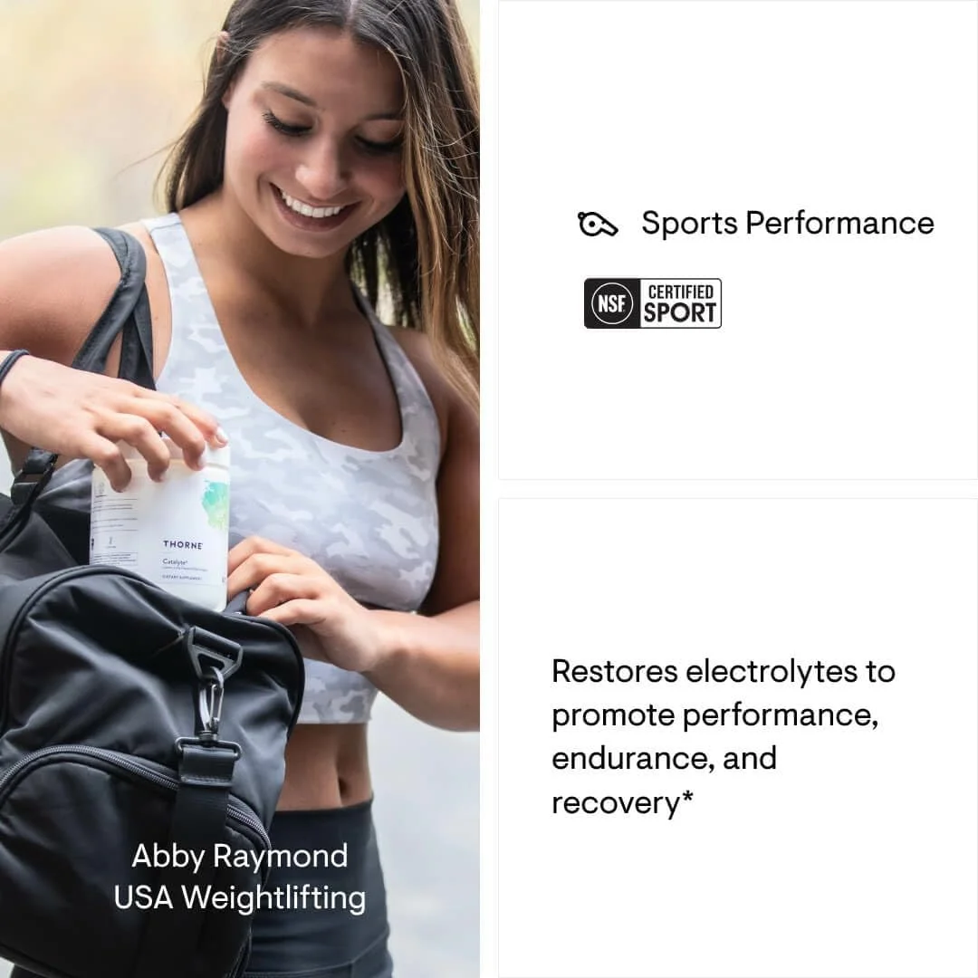 THORNE Catalyte - مکمل بازیابی الکترولیت و انرژی - بدون شیرین کننده های مصنوعی - دارای گواهی NSF برای ورزش - لیمو لیمویی - 312 گرم THORNE Catalyte - مکمل بازیابی الکترولیت و انرژی - بدون شیرین کننده های مصنوعی - دارای گواهی NSF برای ورزش - لیمو لیمویی - 312 گرم