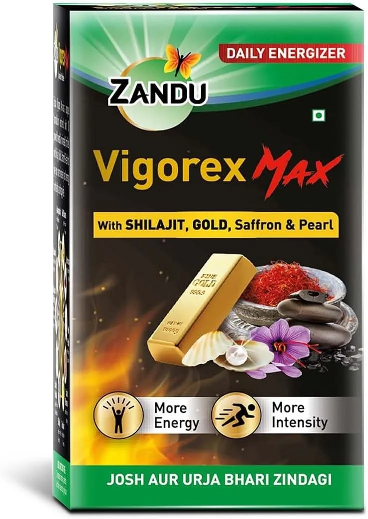 زاندو ویگورکس مکس، 20 کپسول، غنی شده با شیلاجیت، طلا، زعفران، مروارید و آشواگاندا برای نشاط و انرژی