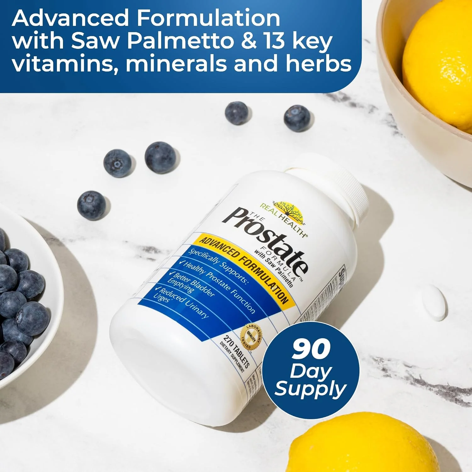 فرمول پروستات آزمایشگاه های Real Health حاوی نخل اره ای، 270 قرص