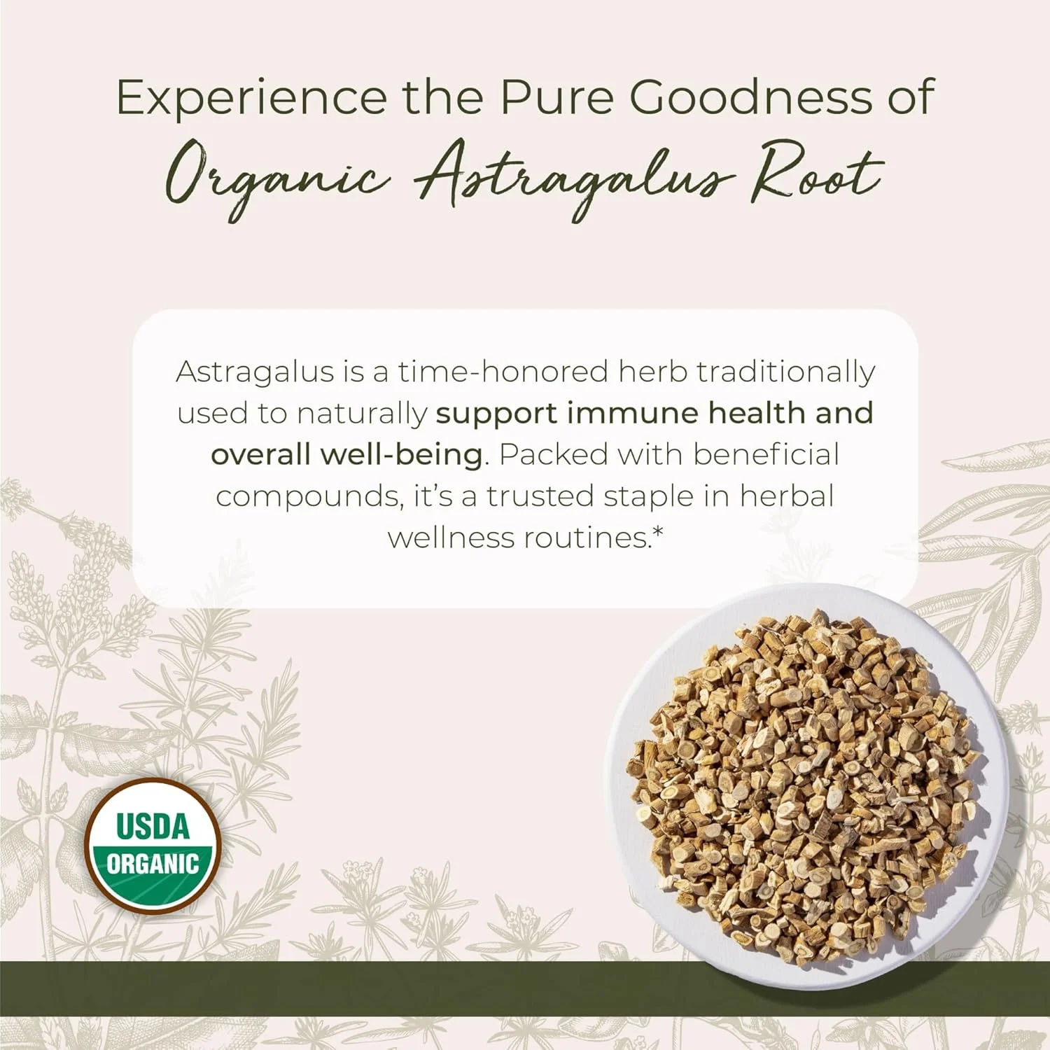 ریشه آستراگالوس ارگانیک برش خورده و الک شده Starwest Botanicals، بسته یک پوندی