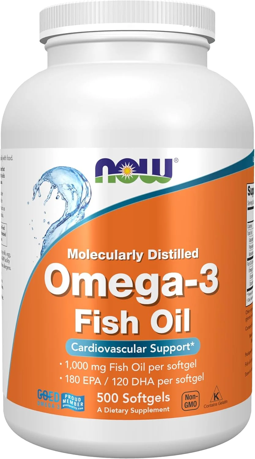 مکمل های ناو، امگا 3، 180 EPA / 120 DHA، تقطیر مولکولی، پشتیبانی از قلب و عروق*، 500 سافت ژل