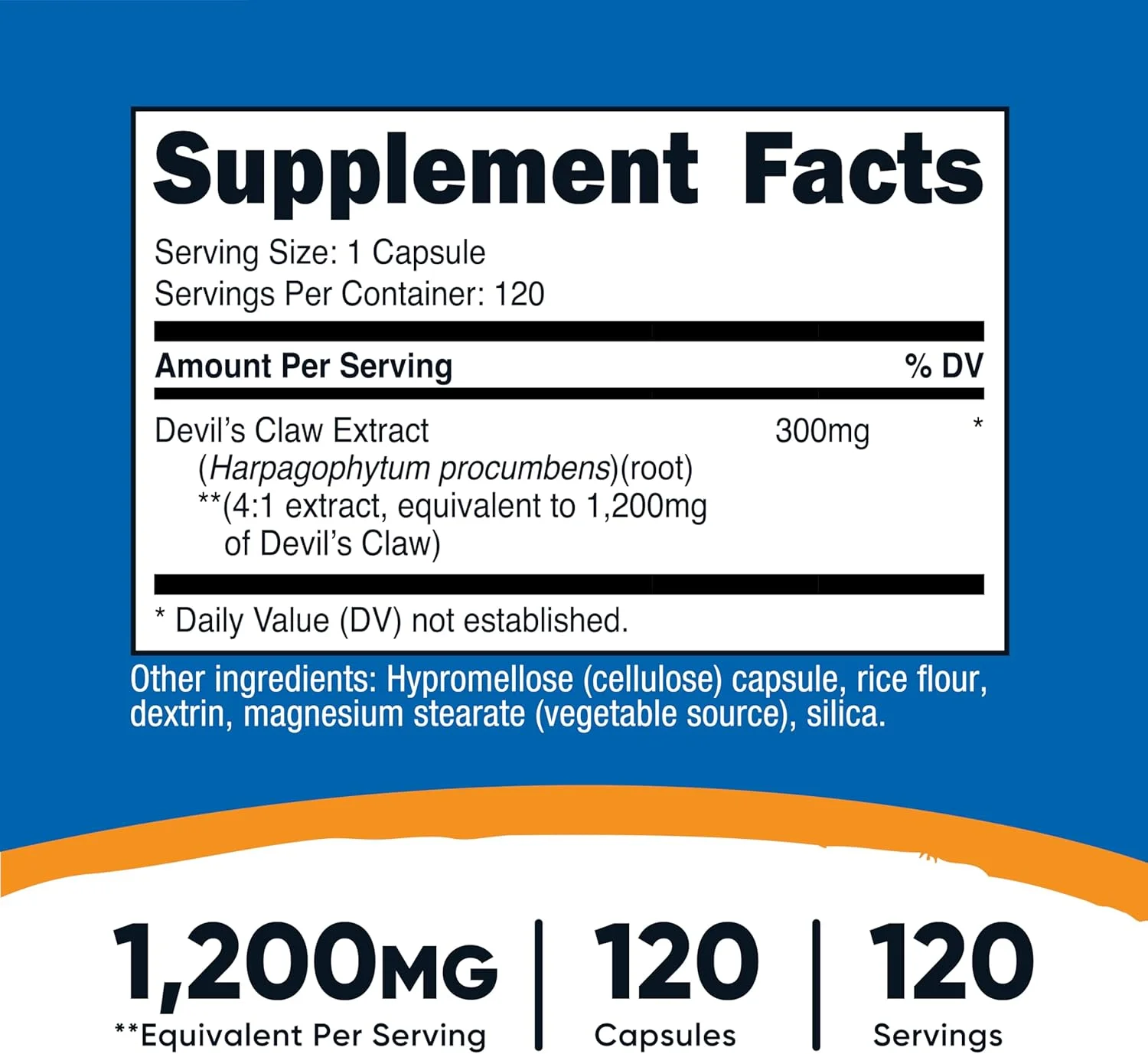 عصاره پنجه گربه Nutricost معادل 1200 میلی گرم، 120 کپسول - کپسول های گیاهی، غیر GMO، بدون گلوتن و مناسب برای گیاهخواران