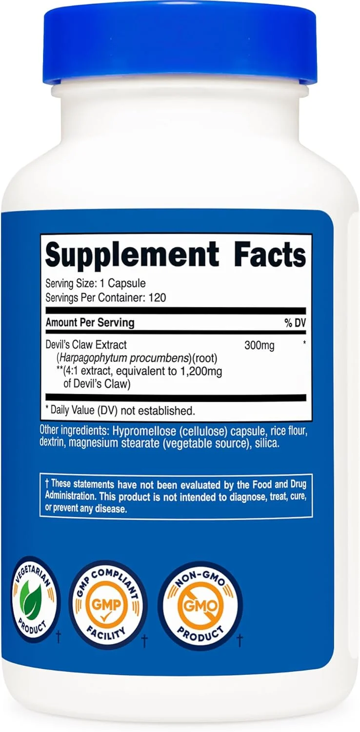 عصاره پنجه گربه Nutricost معادل 1200 میلی گرم، 120 کپسول - کپسول های گیاهی، غیر GMO، بدون گلوتن و مناسب برای گیاهخواران