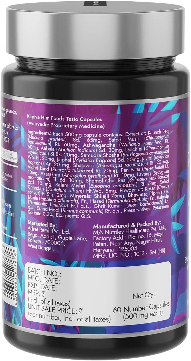 کپسول های کاپیوا برای سلامتی و قدرت روزانه - 16 گیاه آیورودا | شیلاجیت، سفید موسلی و آکارکارا (60 کپسول) کپسول های کاپیوا برای سلامتی و قدرت روزانه - 16 گیاه آیورودا | شیلاجیت، سفید موسلی و آکارکارا (60 کپسول)