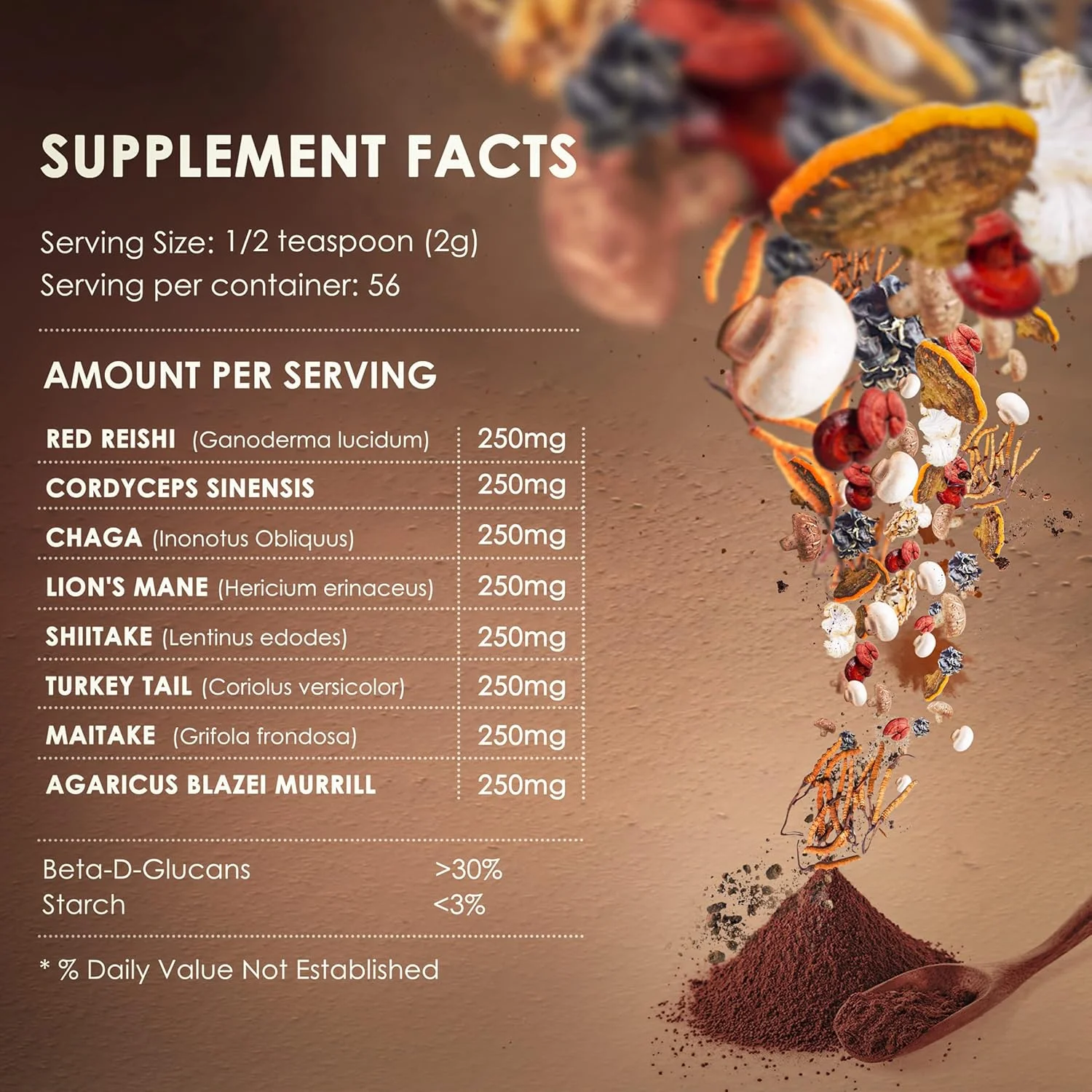 پودر عصاره قارچ سبز KIKI - ترکیب مکمل 8 قارچ برای قهوه و اسموتی | یال شیر، کوردیسپس، چاگا، ریشی، شیتاکه، دم بوقلمون، کمپلکس مایتاکه