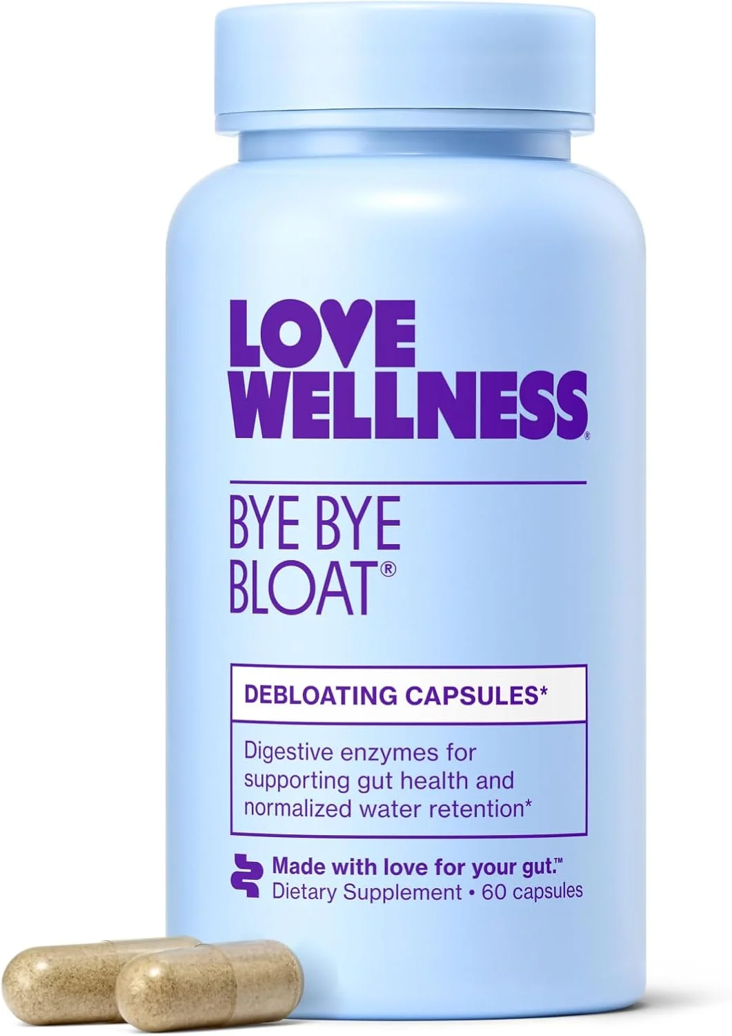 مکمل آنزیم های گوارشی Love Wellness Bye Bye Bloat - 60 کپسول - تسکین نفخ و گاز - کمک به کاهش احتباس آب و سلامت کلی دستگاه گوارش - ایمن و موثر با شنبلیله و قاصدک مکمل آنزیم های گوارشی Love Wellness Bye Bye Bloat - 60 کپسول - تسکین نفخ و گاز - کمک به کاهش احتباس آب و سلامت کلی دستگاه گوارش - ایمن و موثر با شنبلیله و قاصدک