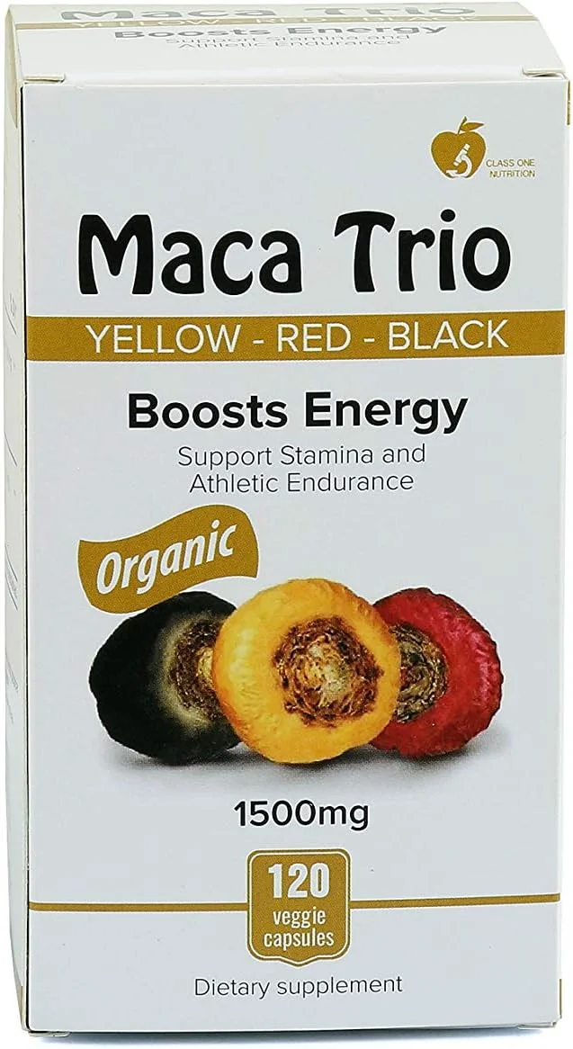 مخلوطی از کپسول های ریشه ماکا ارگانیک سیاه، قرمز و زرد - 1500 میلی گرم، 120 عدد مخلوطی از کپسول های ریشه ماکا ارگانیک سیاه، قرمز و زرد - 1500 میلی گرم، 120 عدد