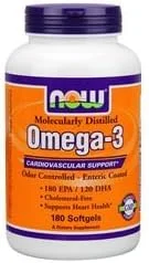 روغن امگا 3 Now Foods، 180 سافت ژل