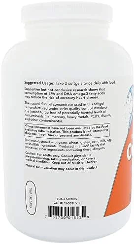 Now Foods، امگا 3، 180 EPA/120 DHA، 500 سافت ژل