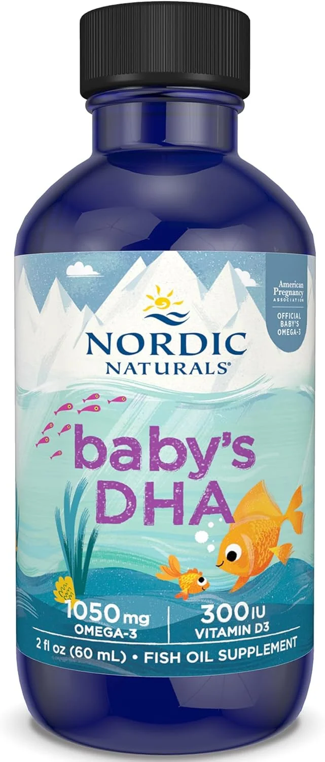 نوردیک نچرالز، Baby-DHA به همراه ویتامین D3، 60 میلی لیتر، 210 میلی گرم امگا 3 در هر دوز، بدون طعم، بدون گلوتن، بدون سویا، بدون GMO