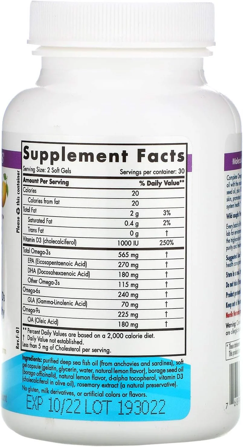 نوردیک نچرالز - امگا 3.6.9-D کامل (1000 میلی گرم) - 60 عدد (بسته چندتایی) نوردیک نچرالز - امگا 3.6.9-D کامل (1000 میلی گرم) - 60 عدد (بسته چندتایی)
