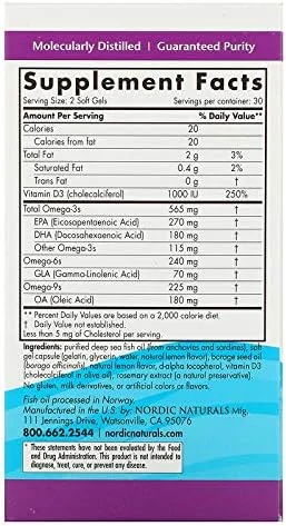 نوردیک نچرالز - امگا 3.6.9-D کامل (1000 میلی گرم) - 60 عدد (بسته چندتایی) نوردیک نچرالز - امگا 3.6.9-D کامل (1000 میلی گرم) - 60 عدد (بسته چندتایی)