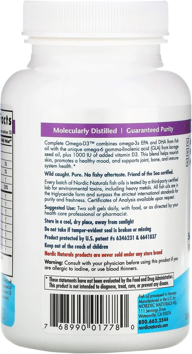 نوردیک نچرالز - امگا 3.6.9-D کامل (1000 میلی گرم) - 60 عدد (بسته چندتایی) نوردیک نچرالز - امگا 3.6.9-D کامل (1000 میلی گرم) - 60 عدد (بسته چندتایی)