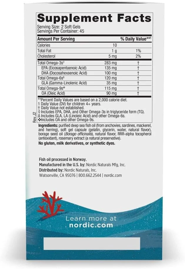 نوردیک نچرالز امگا جونیور کامل، لیمو - 90 مینی سافت ژل - 283 میلی گرم امگا 3 و 35 میلی گرم GLA - عملکرد سالم شناختی و سیستم عصبی - غیر GMO - 45 سروینگ نوردیک نچرالز امگا جونیور کامل، لیمو - 90 مینی سافت ژل - 283 میلی گرم امگا 3 و 35 میلی گرم GLA - عملکرد سالم شناختی و سیستم عصبی - غیر GMO - 45 سروینگ