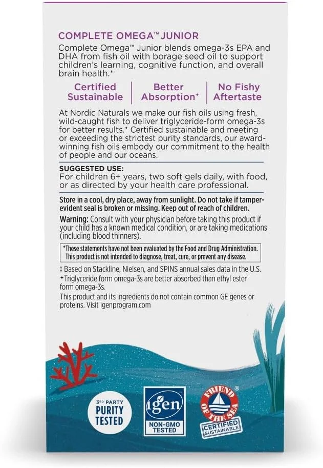 نوردیک نچرالز امگا جونیور کامل، لیمو - 90 مینی سافت ژل - 283 میلی گرم امگا 3 و 35 میلی گرم GLA - عملکرد سالم شناختی و سیستم عصبی - غیر GMO - 45 سروینگ نوردیک نچرالز امگا جونیور کامل، لیمو - 90 مینی سافت ژل - 283 میلی گرم امگا 3 و 35 میلی گرم GLA - عملکرد سالم شناختی و سیستم عصبی - غیر GMO - 45 سروینگ