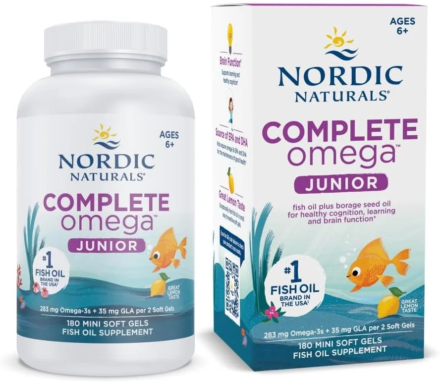 نوردیک نچرالز امگا جونیور کامل، تقویت کننده سلامت مغز، استخوان و سیستم ایمنی عصبی - 180 سافت ژل