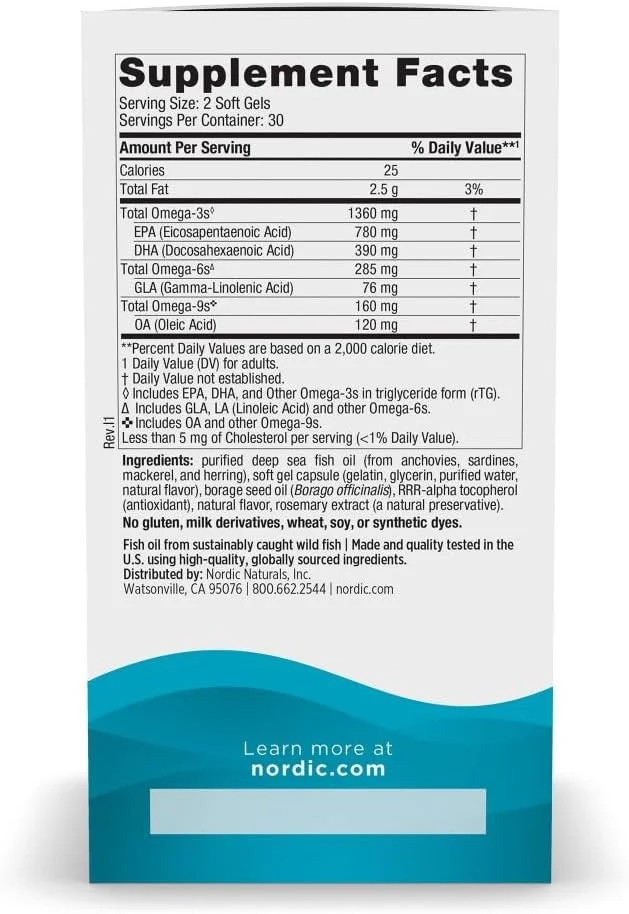 نوردیک نچرالز امگا اکسترا کامل، 60 سافت ژل