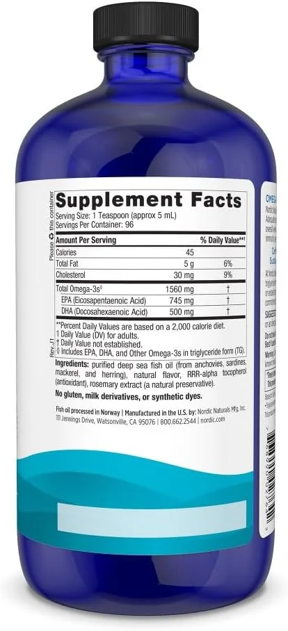 نوردیک نچرالز، امگا 3، 1560 میلی گرم، تقویت شناختی، سلامت قلب و پشتیبانی از سیستم ایمنی، طعم لیمو (بسته بندی ممکن است متفاوت باشد) برای حمایت از سیستم ایمنی، سلامت قلب و افزایش ادراک