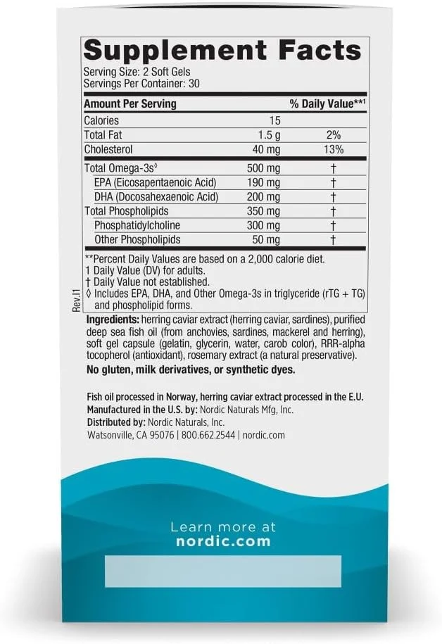 نوردیک نچرالز - امگا 3 فسفولیپیدها، جایگزین قوی برای کریل، 60 سافت ژل نوردیک نچرالز - امگا 3 فسفولیپیدها، جایگزین قوی برای کریل، 60 سافت ژل