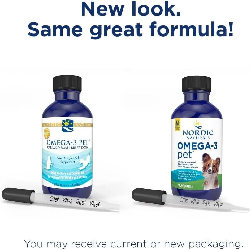 نوردیک نچرالز امگا 3 مخصوص حیوانات خانگی، گربه ها و سگ های نژاد کوچک، 60 میلی لیتر