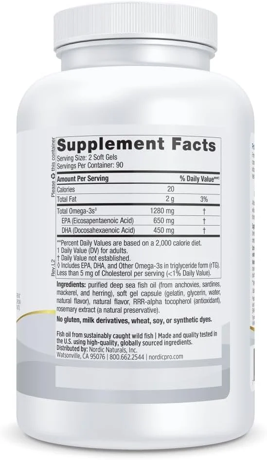 نوردیک نچرالز پرو - پروامگا، تقویت سلامت مغز و قلب و پشتیبانی از سلامت چشم - با طعم لیمو، 180 سافت ژل