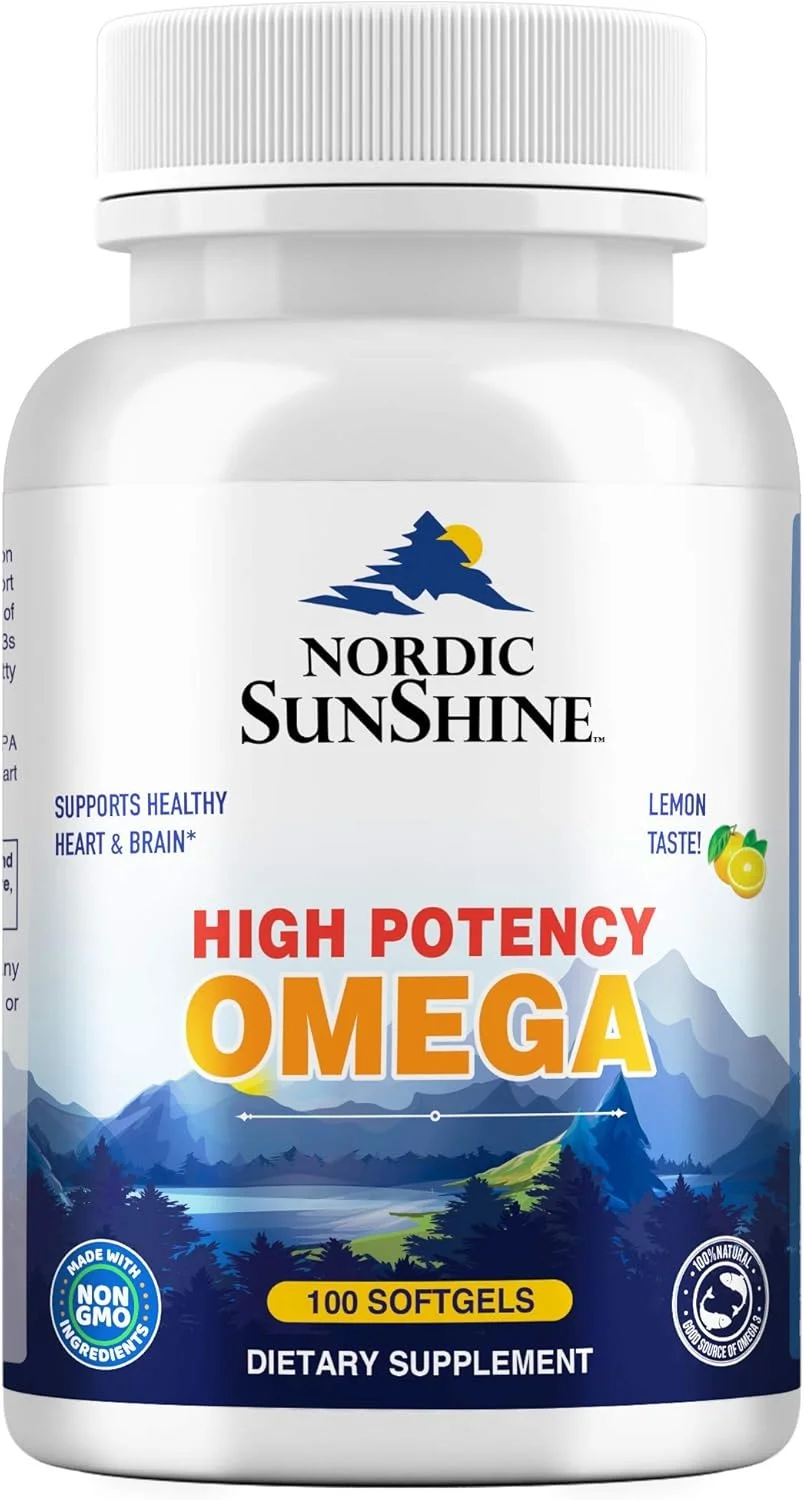 نوردیک سانشاین امگا با قدرت بالا 1280 میلی گرم، امگا، 100 سافت ژل