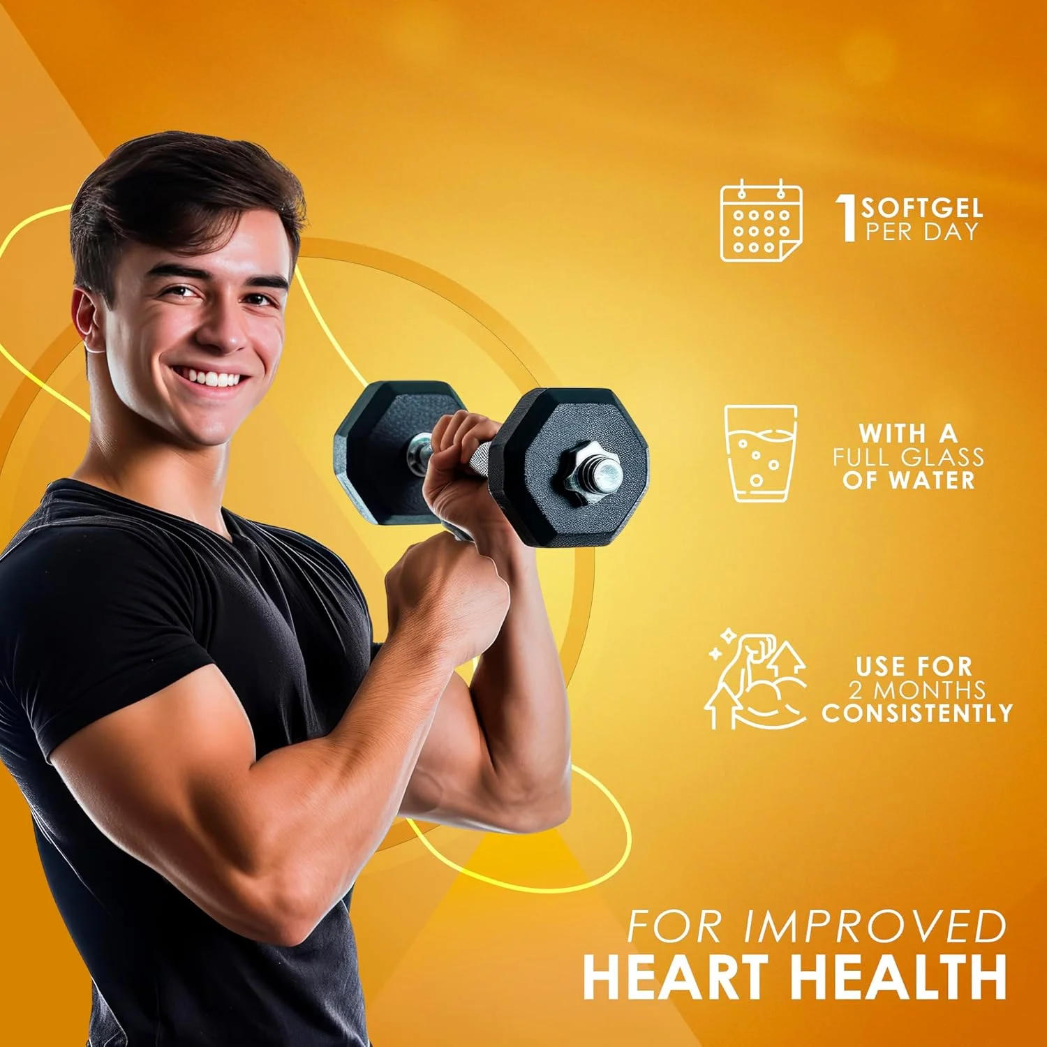 روغن ماهی امگا 3 آمبروسیال 1000 میلی گرم | اسیدهای چرب | 180 میلی گرم EPA و 120 میلی گرم DHA | پشتیبانی از سلامت قلب، مغز و چشم | غیر GMO | بدون گلوتن | 1000 میلی گرم در هر قرص | 60 سافت ژل