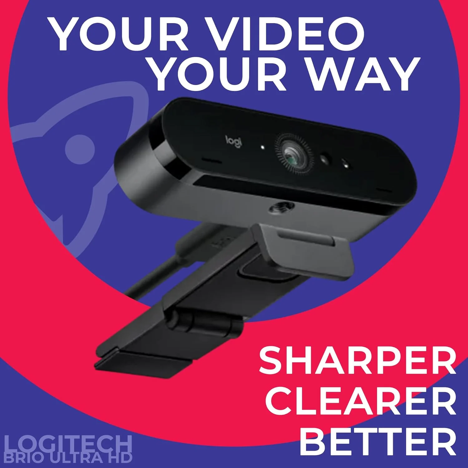 وب کم 4K لاجیتک BRIO Business PRO - ویدئو فوق العاده شفاف، شاتر حریم خصوصی، نورپردازی HDR پیشرفته، میکروفون حذف نویز، 960-001105، سازگار با Windows، macOS، ChromeOS، پارچه Global Teck