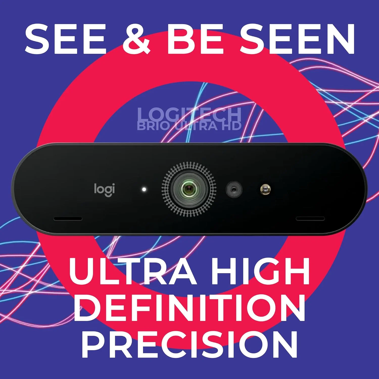 وب کم 4K لاجیتک BRIO Business PRO - ویدئو فوق العاده شفاف، شاتر حریم خصوصی، نورپردازی HDR پیشرفته، میکروفون حذف نویز، 960-001105، سازگار با Windows، macOS، ChromeOS، پارچه Global Teck