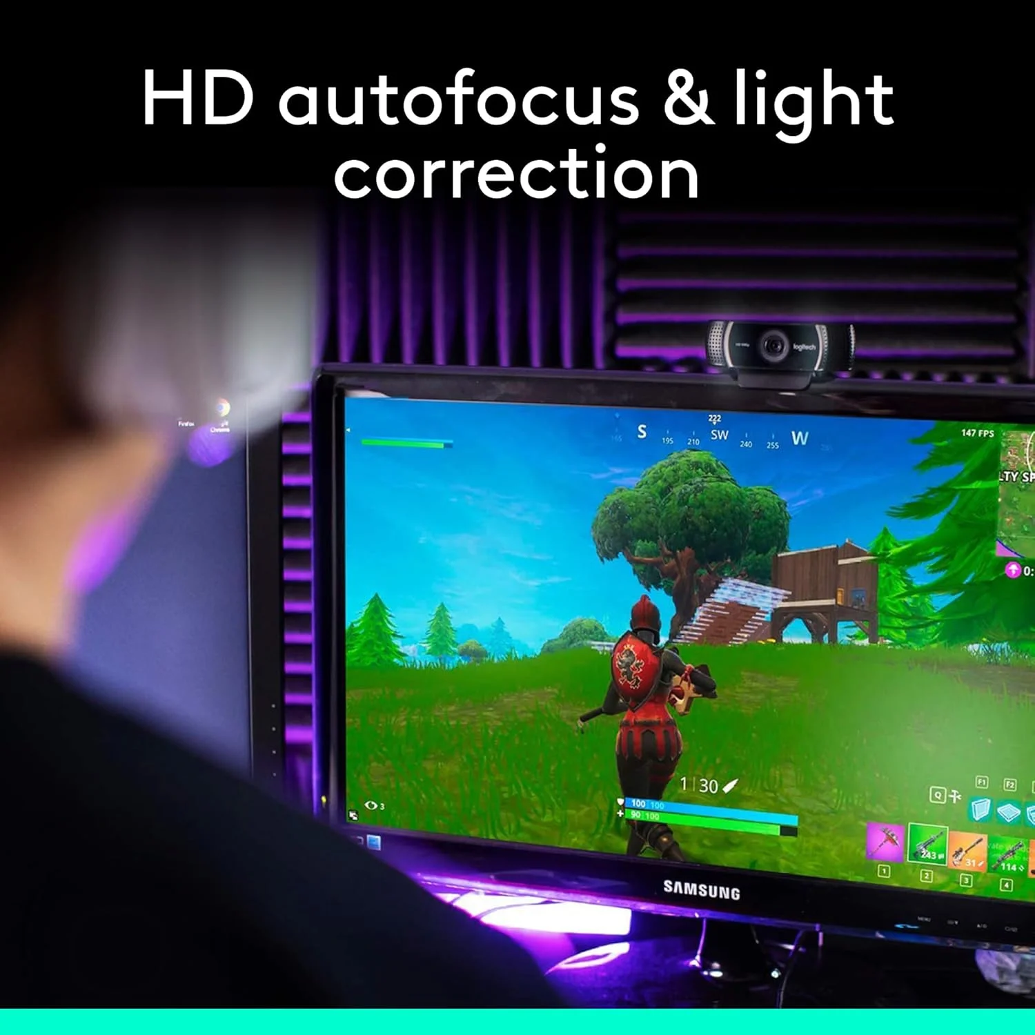 وب کم استریم حرفه ای لاجیتک C922 Pro (HD 1080p/30fps یا HD 720p/60fps) - مشکی