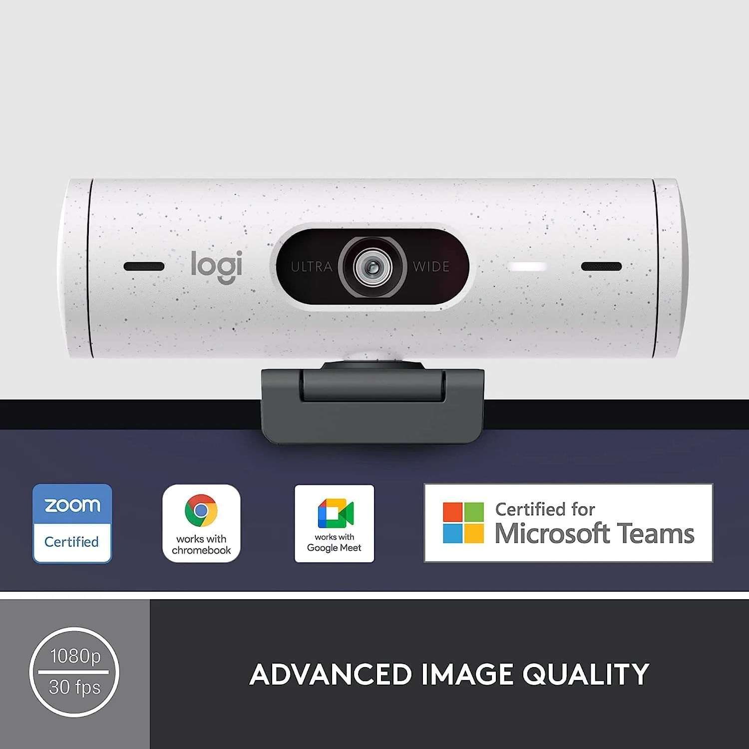 وب کم فول اچ دی Logitech Brio 500 با تصحیح نور خودکار، حالت نمایش، پوشش حریم خصوصی وب کم، زوم، کابل USB-C، سفید وب کم فول اچ دی Logitech Brio 500 با تصحیح نور خودکار، حالت نمایش، پوشش حریم خصوصی وب کم، زوم، کابل USB-C، سفید