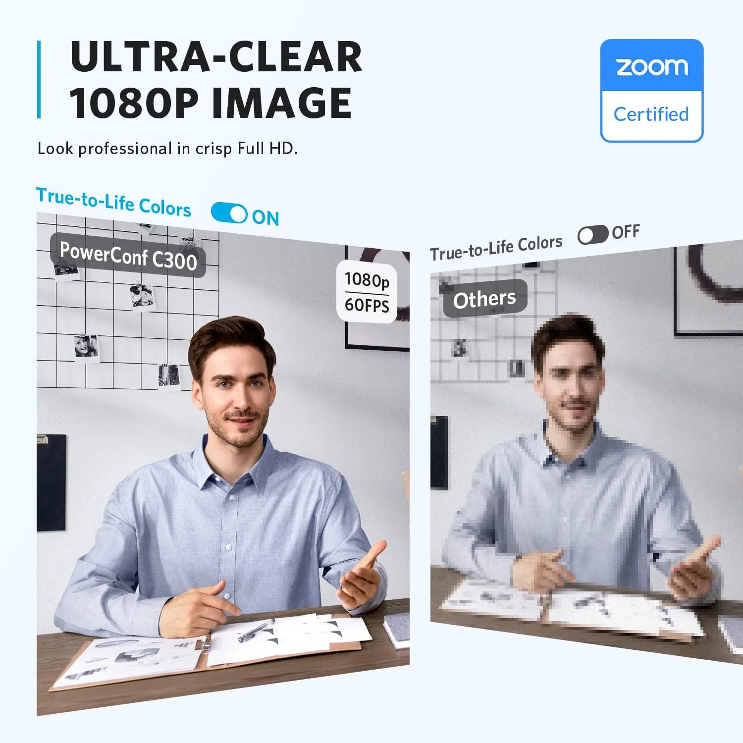 وب کم هوشمند Anker PowerConf C300 Full HD، با قابلیت قاببندی و فوکوس خودکار مبتنی بر هوش مصنوعی، وب کم 1080p با میکروفونهای حذف نویز، FoV قابل تنظیم، HDR، 60 FPS، تصحیح نور کم، دارای تاییدیه Zoom وب کم هوشمند Anker PowerConf C300 Full HD، با قابلیت قاببندی و فوکوس خودکار مبتنی بر هوش مصنوعی، وب کم 1080p با میکروفونهای حذف نویز، FoV قابل تنظیم، HDR، 60 FPS، تصحیح نور کم، دارای تاییدیه Zoom