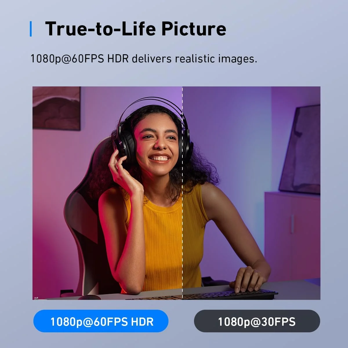 وب‌کم 4K انکر ورک C310 برای کامپیوتر، 12 مگاپیکسل، فوکوس خودکار هوش مصنوعی، کادربندی هوش مصنوعی، میکروفون حذف نویز هوش مصنوعی، پوشش حریم خصوصی داخلی، میدان دید قابل تنظیم، HDR 1080p@60FPS، وب‌کم USB برای تماس‌های ویدیویی و پخش زنده