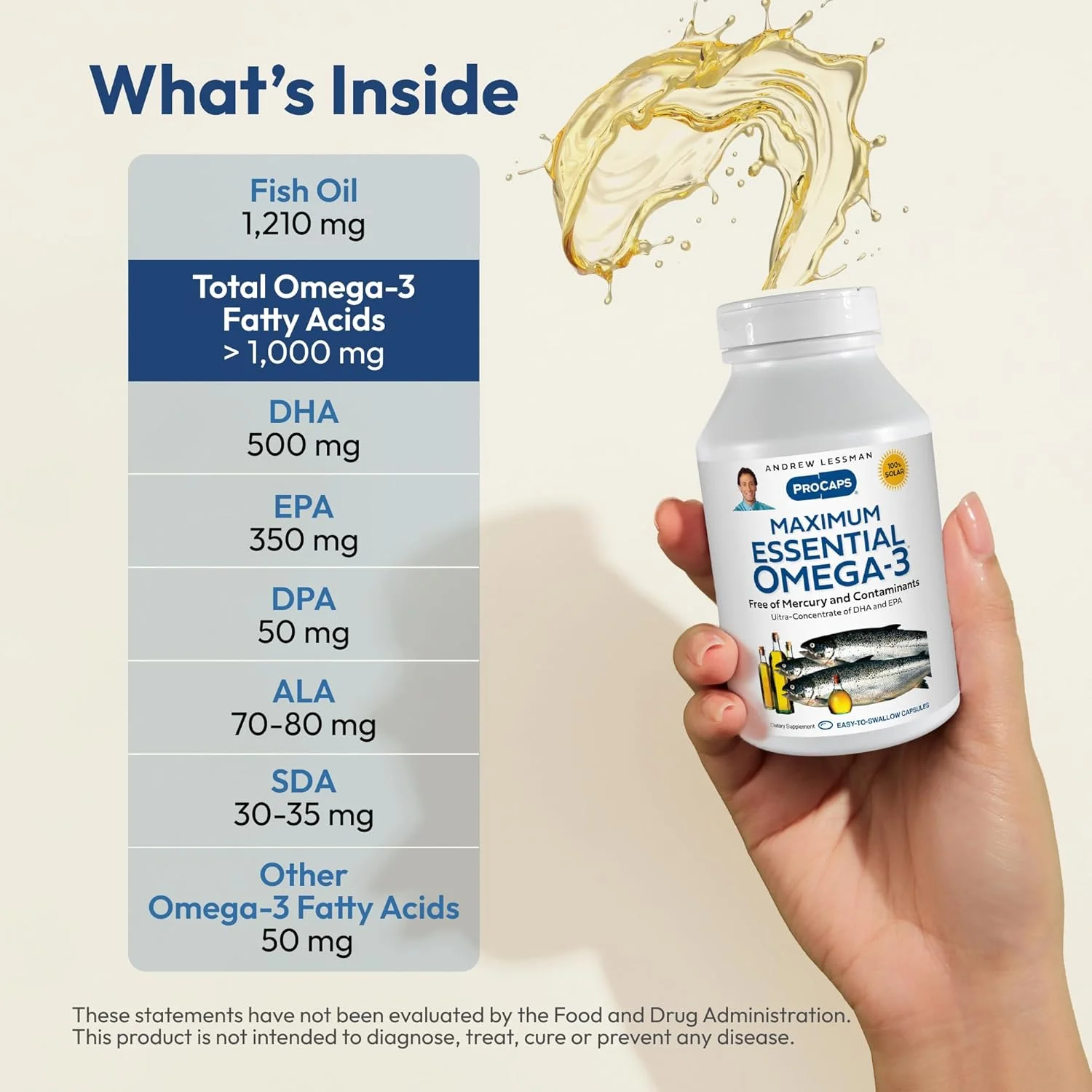 اندرو لِسمن، امگا 3 ضروری حداکثر، بدون طعم، 360 سافت‌ژل - روغن‌های امگا 3 فوق‌العاده خالص و با قدرت بالا. DHA بالا، بدون ناراحتی معده، بدون آلاینده، بدون جیوه. سافت‌ژل‌های کوچک و آسان برای بلع