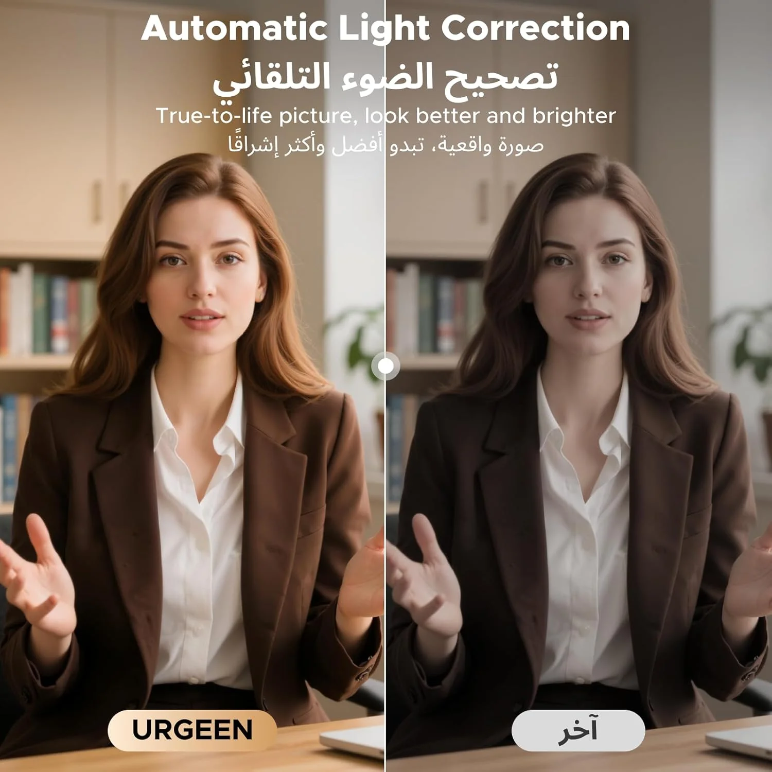 وب‌کم 4K یوگرین با میکروفون، دارای پوشش حریم خصوصی داخلی، وب‌کم استریمینگ با فوکوس خودکار، دوربین کامپیوتر با زاویه دید 70 درجه، وب‌کم USB با قابلیت اتصال آسان برای تماس/کنفرانس آنلاین، زوم/فیس‌تایم/یوتیوب، لپ‌تاپ/کامپیوتر