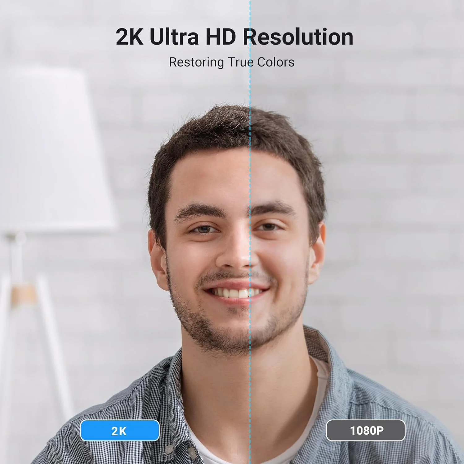 وب کم 2K HD یوگرین با پوشش حریم خصوصی برای کامپیوتر/لپ تاپ، میکروفون دوگانه استریو USB وب کم 2K 30fps/1080P 60fps، تصحیح نور کم زاویه دید 80 درجه، برای مک ویندوز یوتیوب، زوم، اسکایپ، پشتیبانی از سه پایه