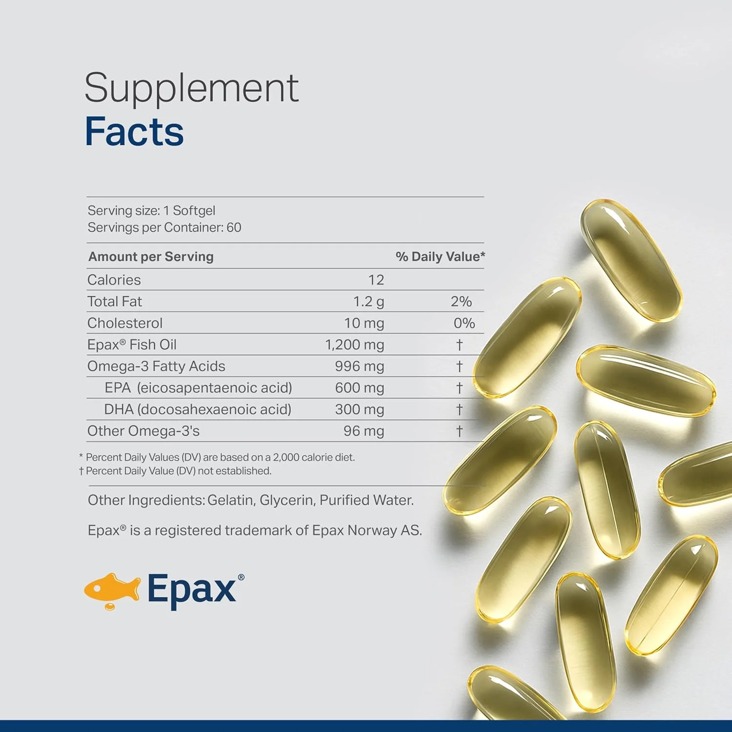 روغن ماهی امگا 3 نروژی با قدرت سه گانه Vita Anew: تقویت مغز و قلب | اسیدهای چرب ضروری برای چشم، پوست و مفاصل | سافت ژل برای مردان و زنان | 1200 میلی گرم، 60 سروینگ | ساخت آمریکا