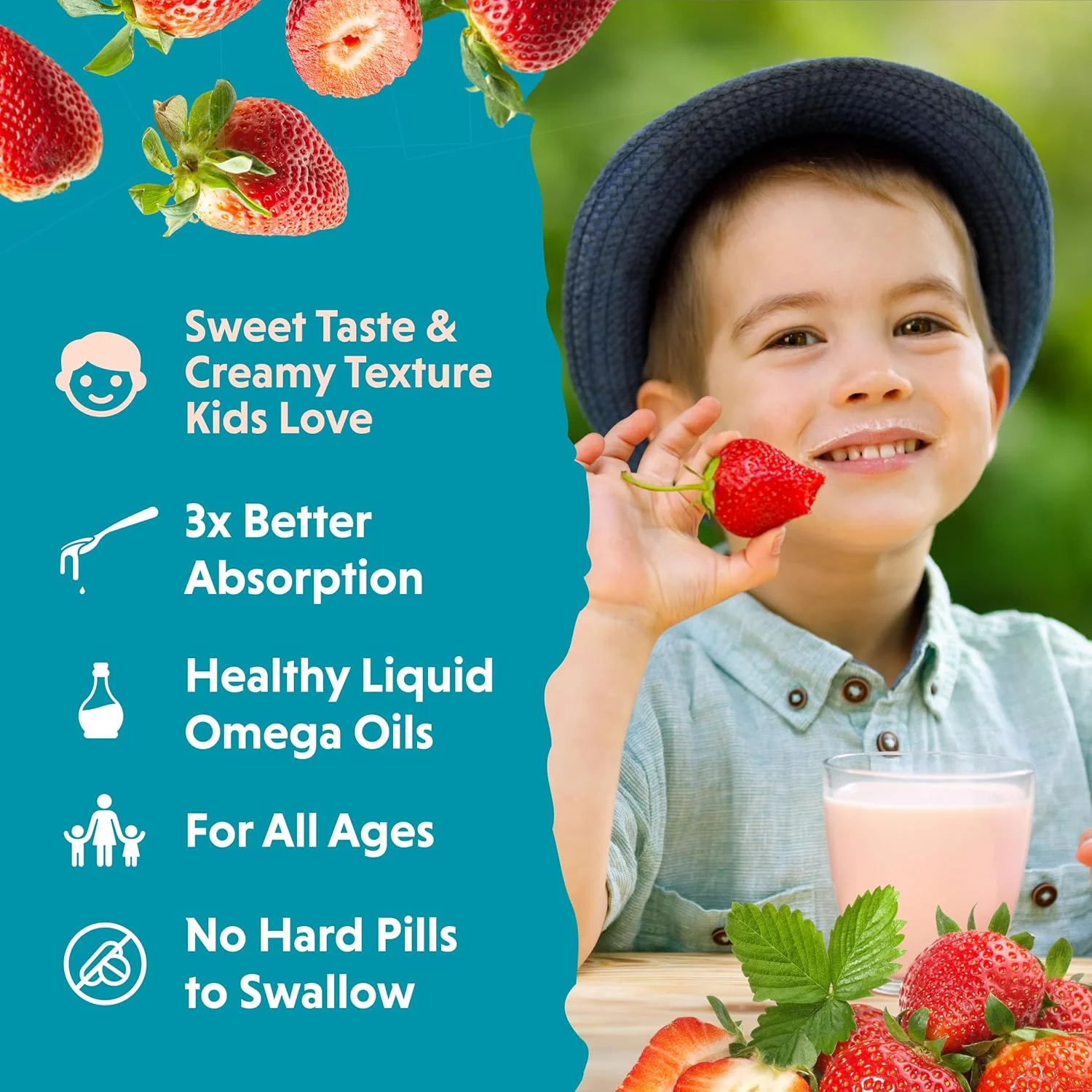 Barlean's، امگا پالز خوشمزه، طعم توت فرنگی-موز، 227 گرم Barlean's، امگا پالز خوشمزه، طعم توت فرنگی-موز، 227 گرم