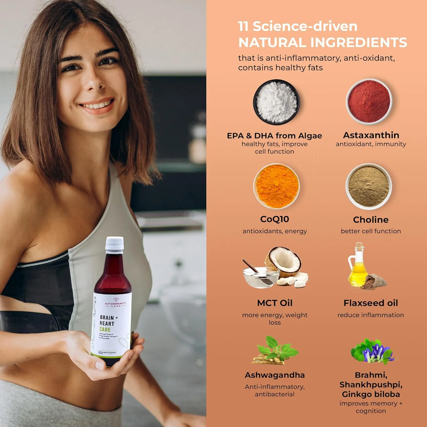 مراقبت از خودایمنی، مراقبت از مغز + قلب | برای پشتیبانی از مغز، قلب، مفاصل، پوست، چشم و سیستم ایمنی | ترکیب پیشرفته فسفولیپیدها، EPA و DHA امگا 3، آستاگزانتین، C0Q10 و آنتی اکسیدان ها | 250 میلی لیتر روغن مراقبت از خودایمنی، مراقبت از مغز + قلب | برای پشتیبانی از مغز، قلب، مفاصل، پوست، چشم و سیستم ایمنی | ترکیب پیشرفته فسفولیپیدها، EPA و DHA امگا 3، آستاگزانتین، C0Q10 و آنتی اکسیدان ها | 250 میلی لیتر روغن