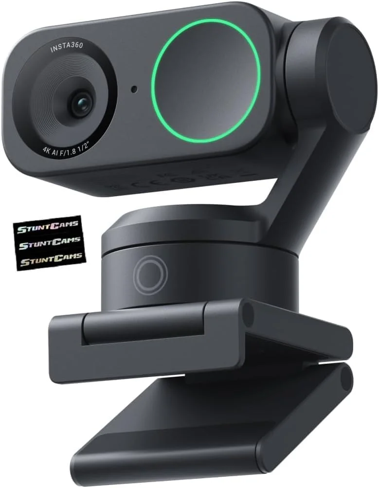 وب کم 4K Insta360 Link 2- PTZ با سنسور 1/2 اینچی، ردیابی هوش مصنوعی، کنترل حرکتی، HDR، میکروفون حذف نویز، وب کم برای لپ تاپ، پخش زنده، بازی، دوربین فیلمبرداری سازگار با Zoom، Teams، Twitch
