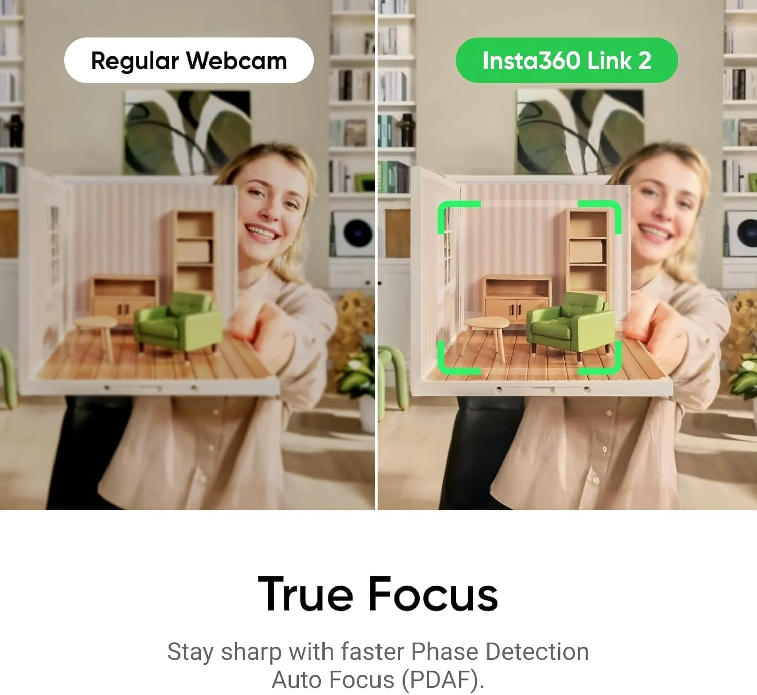 وب کم 4K Insta360 Link 2- PTZ با سنسور 1/2 اینچی، ردیابی هوش مصنوعی، کنترل حرکتی، HDR، میکروفون حذف نویز، وب کم برای لپ تاپ، پخش زنده، بازی، دوربین فیلمبرداری سازگار با Zoom، Teams، Twitch
