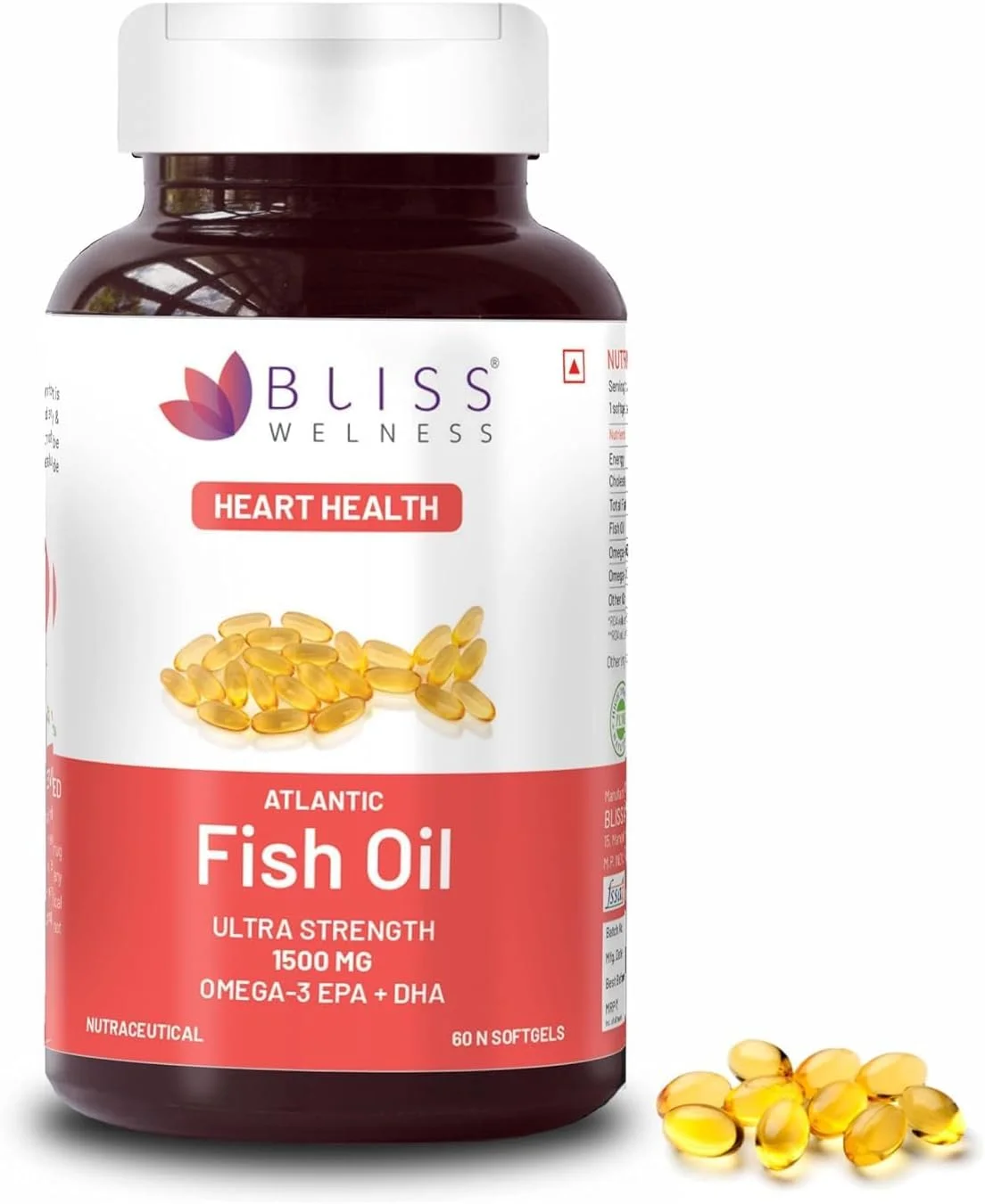 روغن ماهی امگا 3 دریای قطب شمال با قدرت فوق العاده 2500 میلی گرم | 900 میلی گرم EPA 600 میلی گرم DHA 200 میلی گرم سایر اسیدهای چرب امگا 3 6 9 | پرس سرد، تقطیر مولکولی، بدون بوی ماهی برای آقایان و بانوان | قلب و چشم