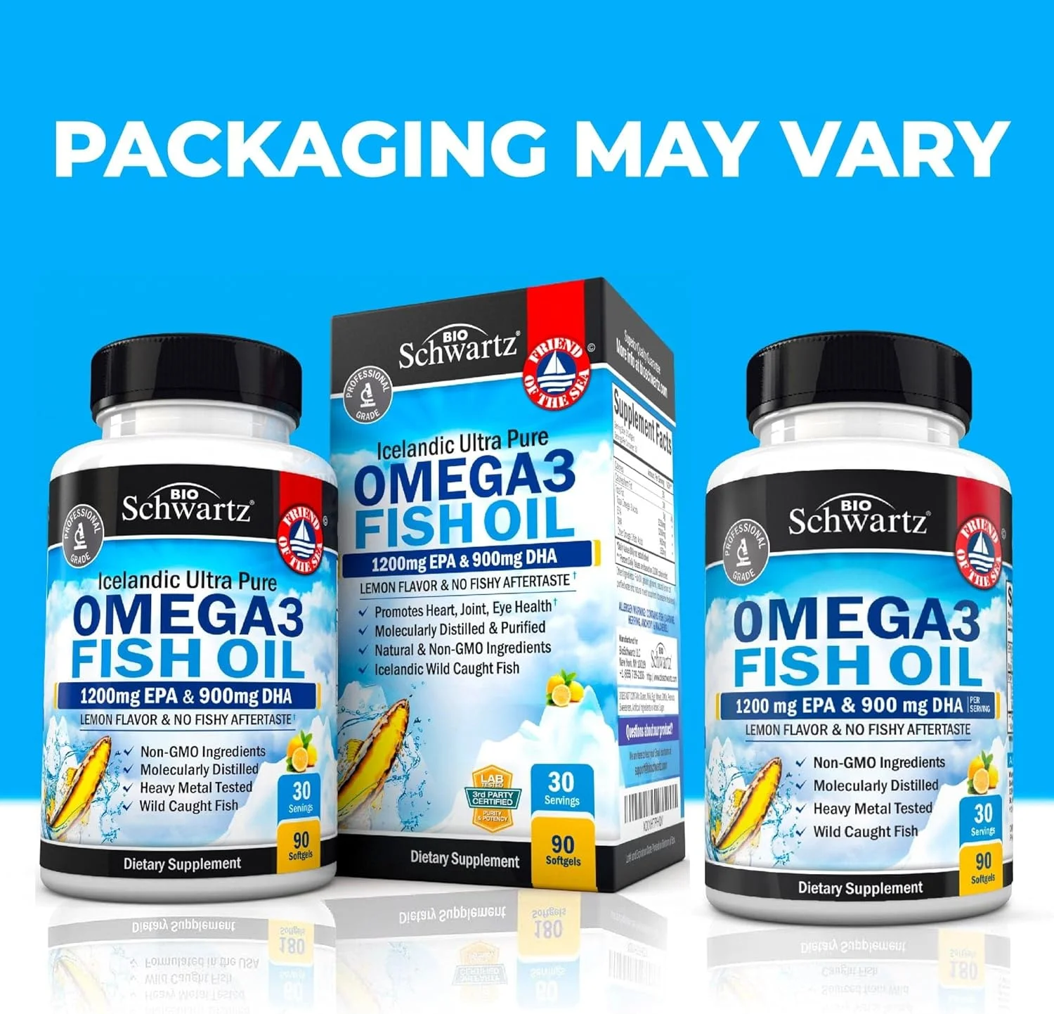 روغن ماهی امگا 3 BioSchwartz، طعم لیمو، 1200 میلی گرم EPA و 900 میلی گرم DHA، 90 سافت ژل روغن ماهی امگا 3 BioSchwartz، طعم لیمو، 1200 میلی گرم EPA و 900 میلی گرم DHA، 90 سافت ژل