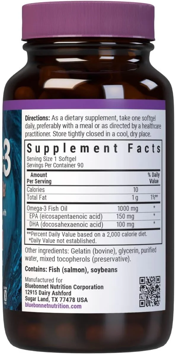 کپسول های ژلاتینی روغن ماهی سالمون امگا 3 بلو بونت نوتریشن، 90 عدد کپسول های ژلاتینی روغن ماهی سالمون امگا 3 بلو بونت نوتریشن، 90 عدد