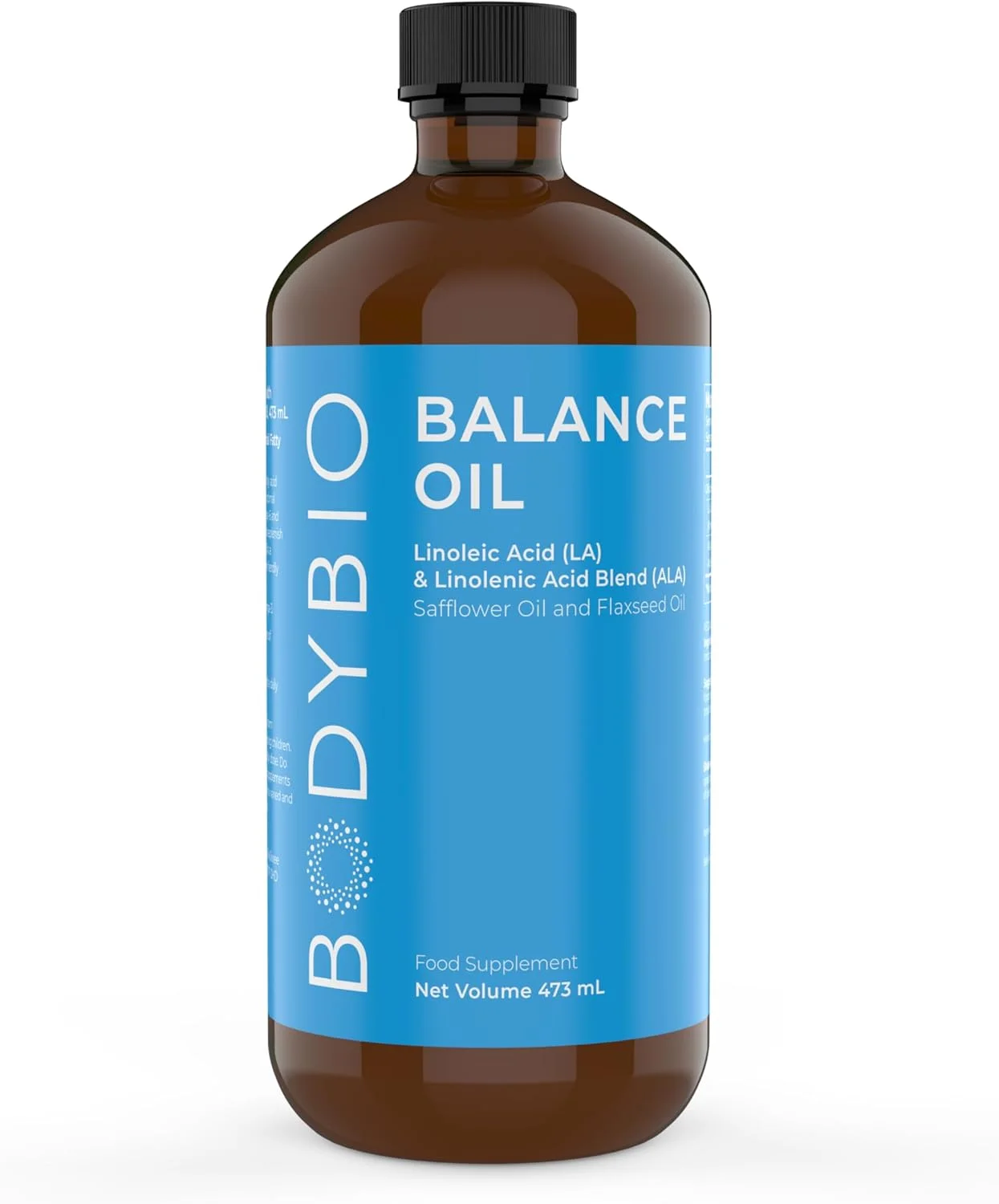 BodyBio امگا 3 + 6 | اسیدهای چرب ضروری | ترکیبی از روغن گلرنگ و تخم کتان | پرس سرد | اسید چرب LA & ALA | روغن متعادل کننده 473 میلی لیتر، قهوه ای