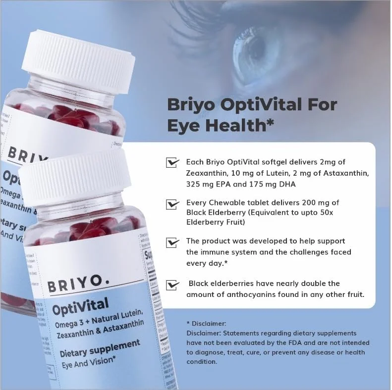 OptiVital - مکمل لوتئین، زآگزانتین، آستاگزانتین و اسید چرب امگا 3 برای سلامت و تغذیه چشم OptiVital - مکمل لوتئین، زآگزانتین، آستاگزانتین و اسید چرب امگا 3 برای سلامت و تغذیه چشم