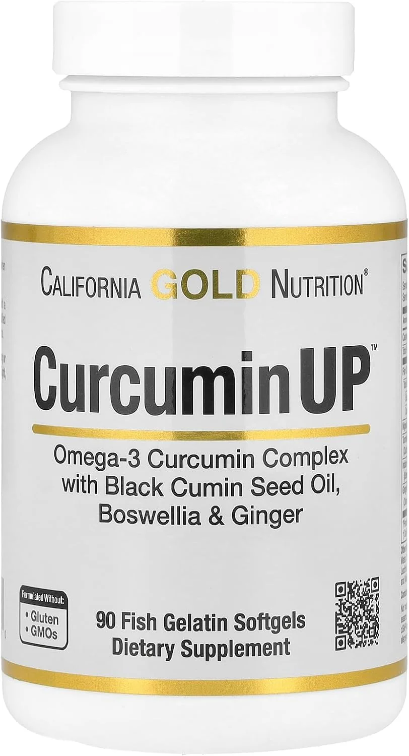 کالیفرنیا گلد Nutrition, CurcuminUP™ با کمپلکس کورکومین امگا 3، روغن دانه زیره سیاه، Boswellia و زنجبیل، 90 سافت ژل ژلاتین ماهی